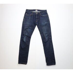 Tellason Mens 30x34 White Oak Cone Selvedge Denim Gustave Slim Tapered Jeans USA